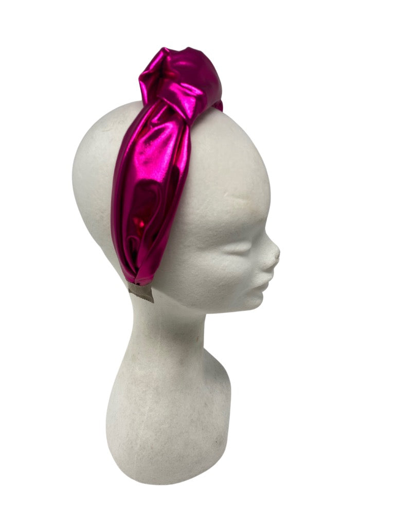'Lila' Satin Headband Metallic Pink