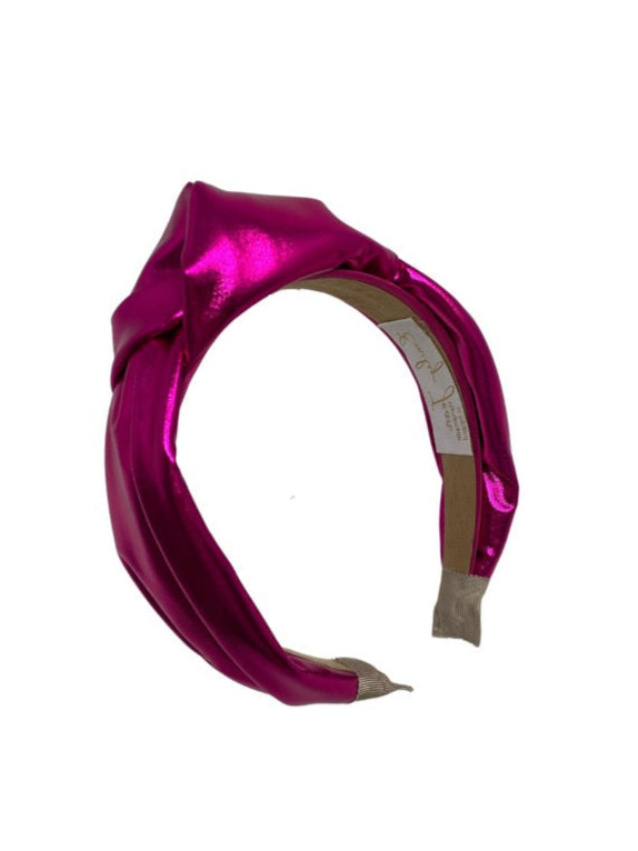 'Lila' Satin Headband Metallic Pink