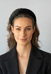 'Ellie' Velvet Headband Black