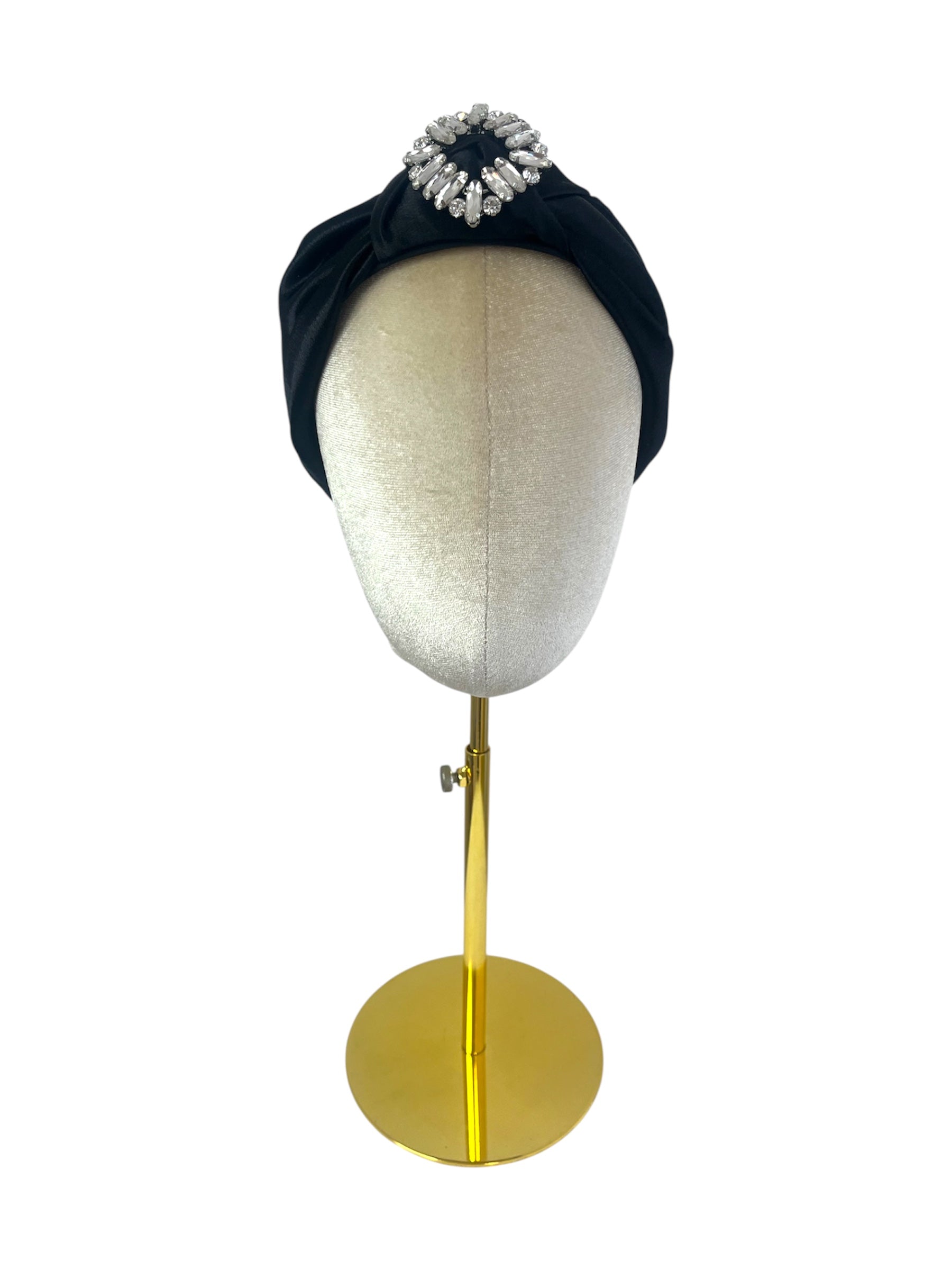 'Donna' Satin Headband Black