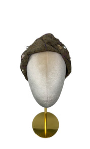 'Ciara' Embellished Irish Tweed Headband Brown