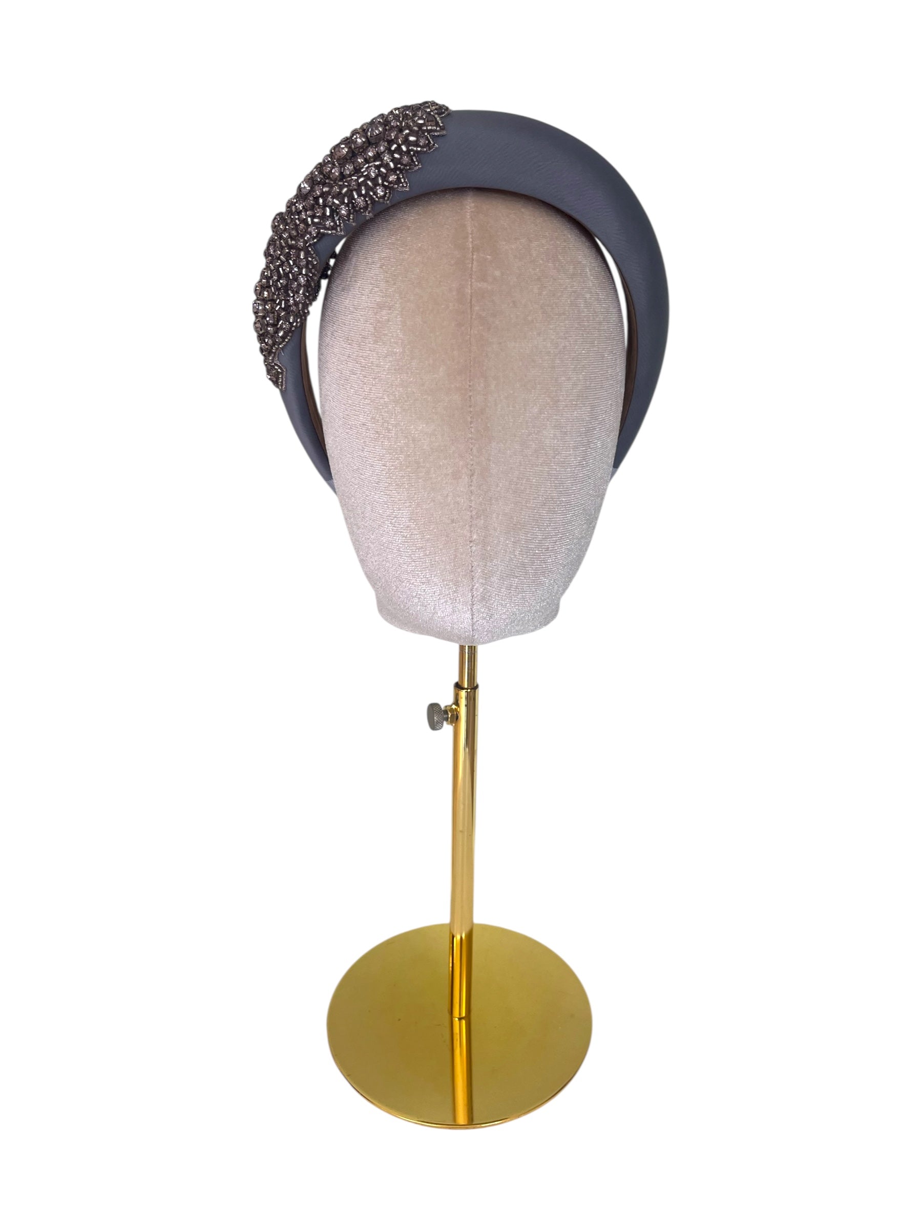 'Ellie' Satin Headband Grey