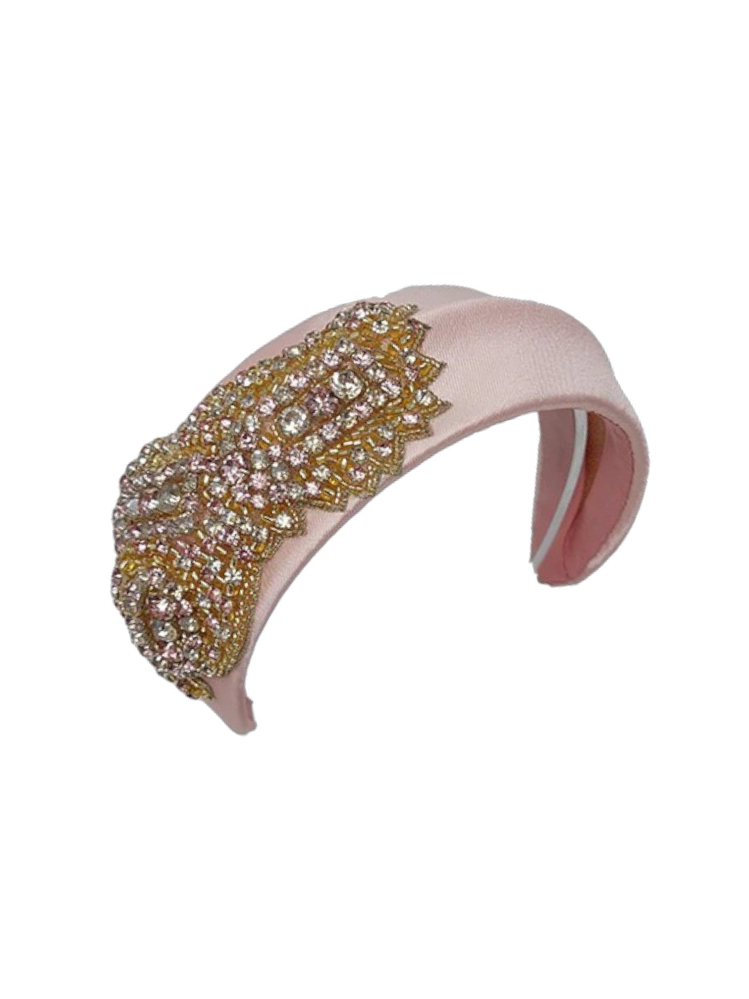 Embellished Gold and Pink Headband Pink and Gold Headband , Ornate Hot Pink and Gold, Flower  main image 2