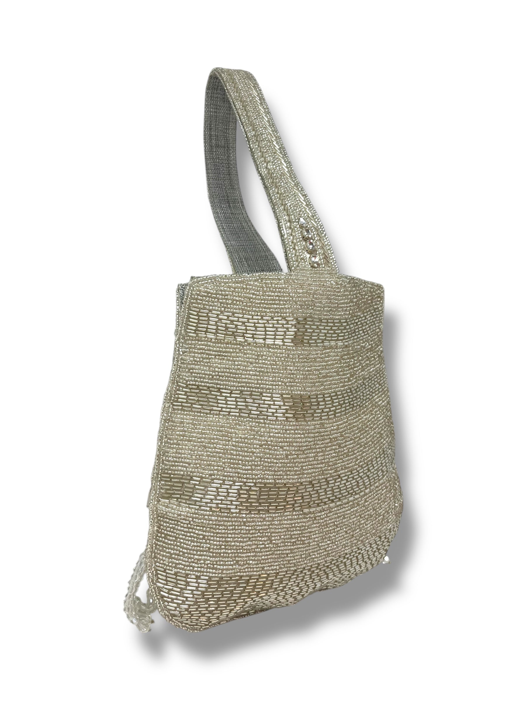 Silver Embellished Clutch Bag