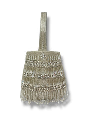 Silver Embellished Clutch Bag