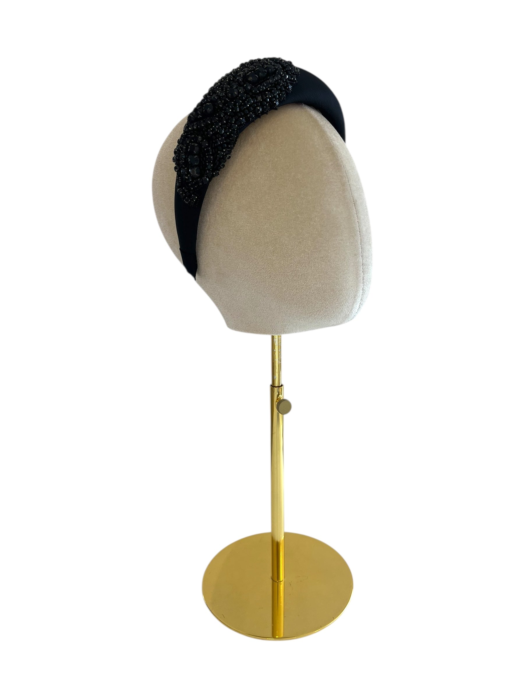 'Ellie' Satin Headband Black