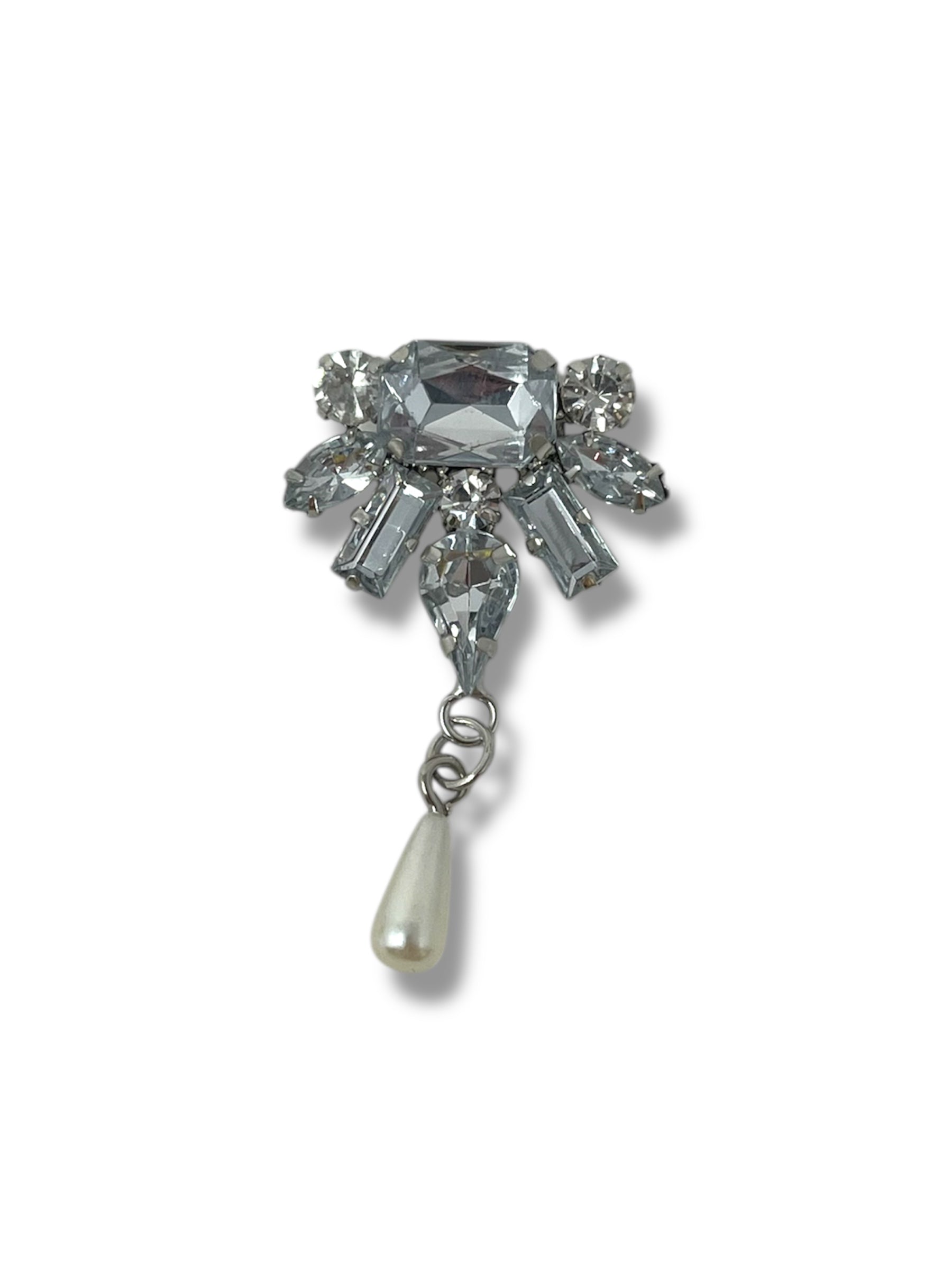 Crystal & Pearl Brooch