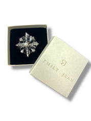 Silver Rhinestone Brooch