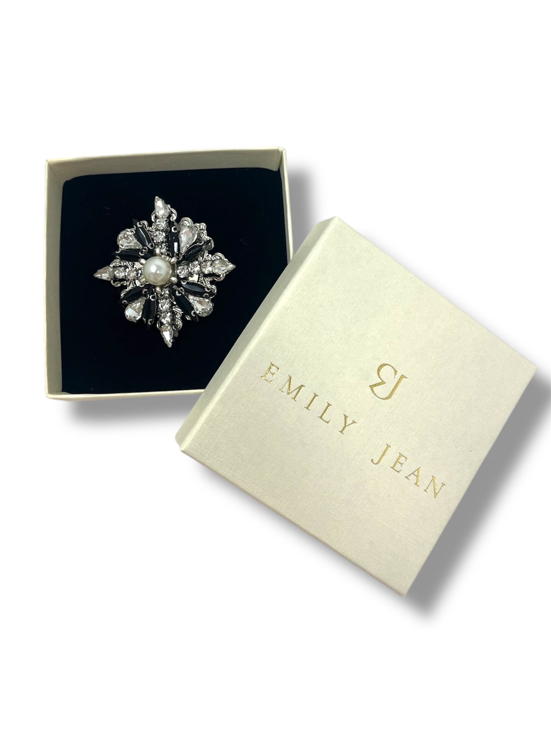 Silver Rhinestone Brooch