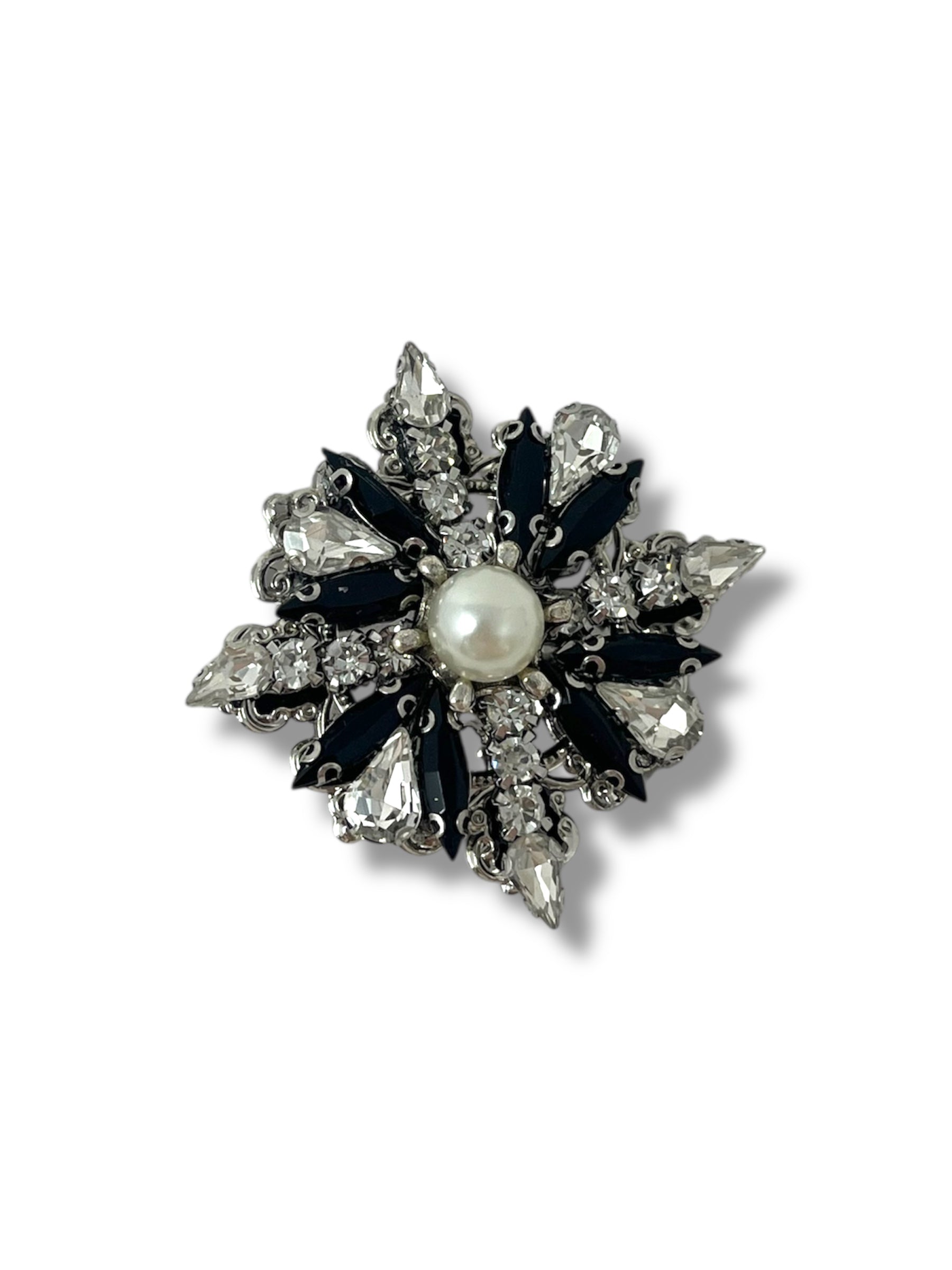 Silver Rhinestone Brooch