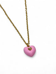 'Molly' Bubblegum Pink Heart Necklace