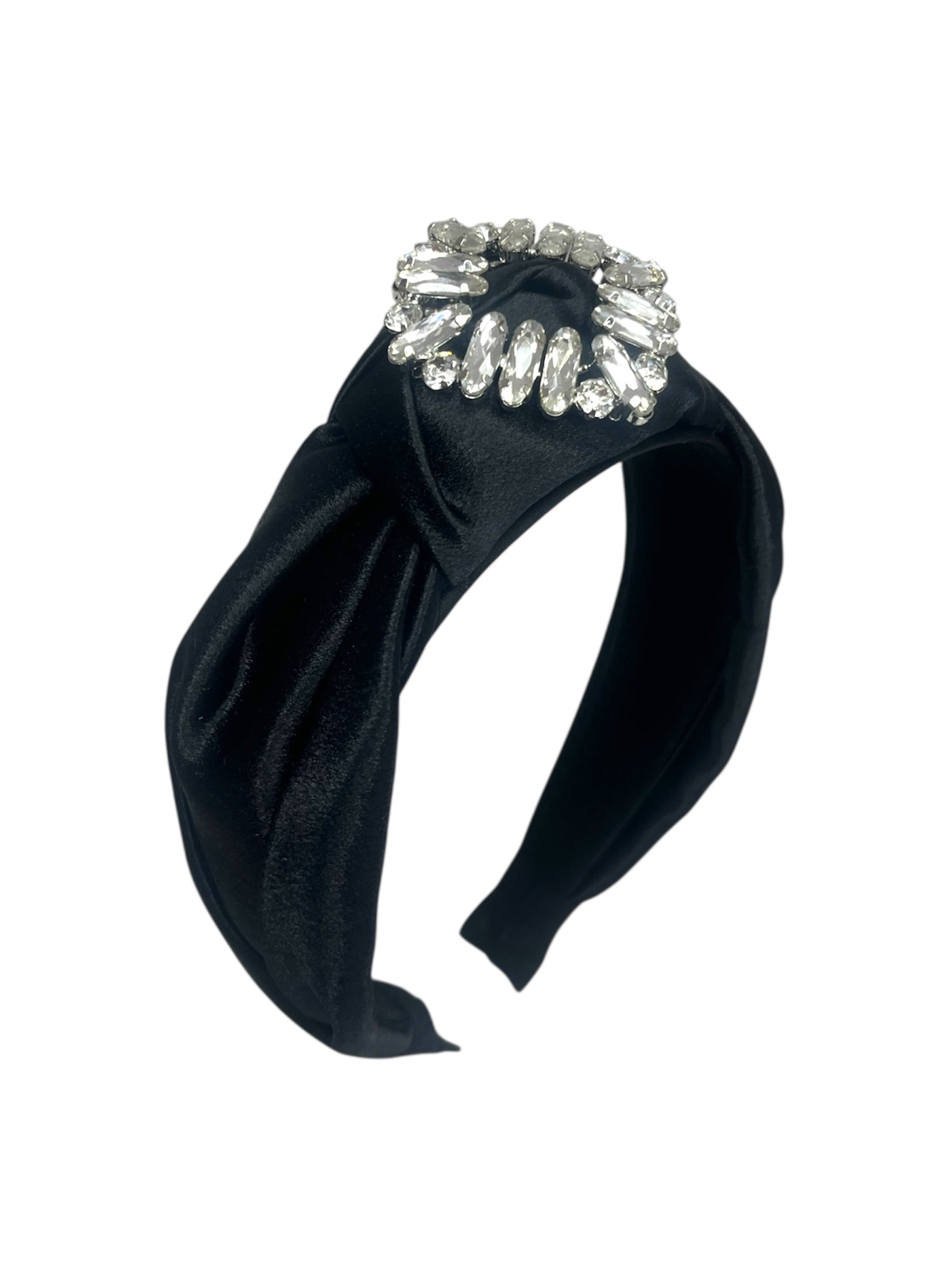 'Donna' Satin Headband Black