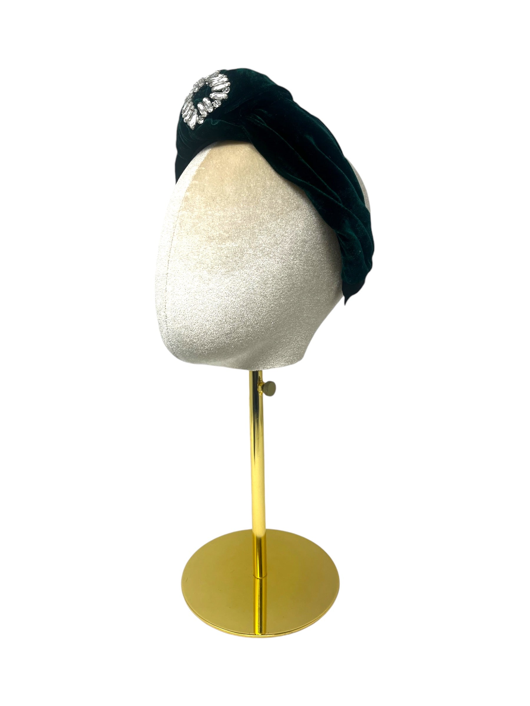 'Donna' Velvet Headband Forest Green
