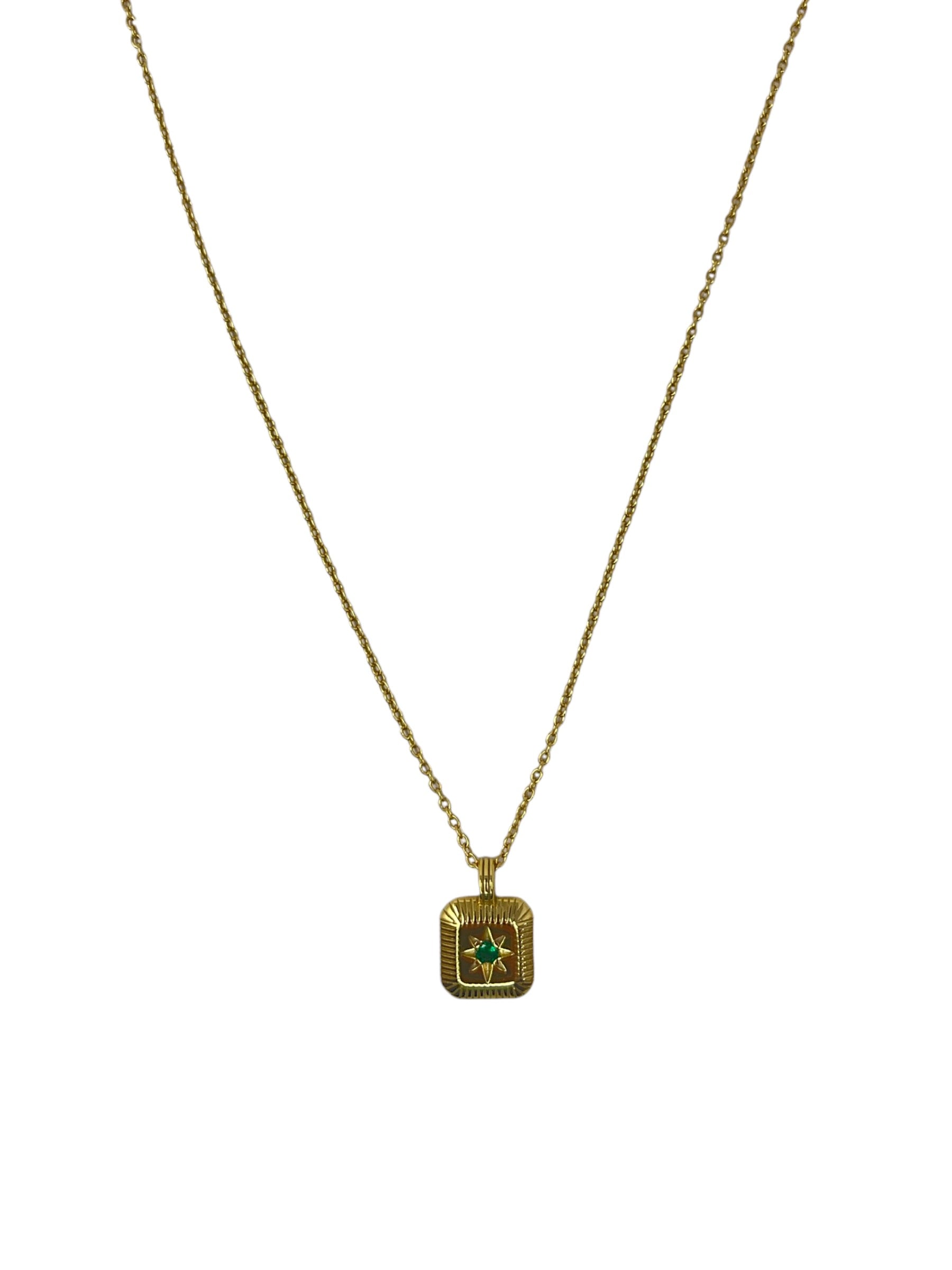 'Ellie' Emerald Green Pendant Necklace