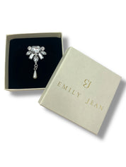 Crystal & Pearl Brooch