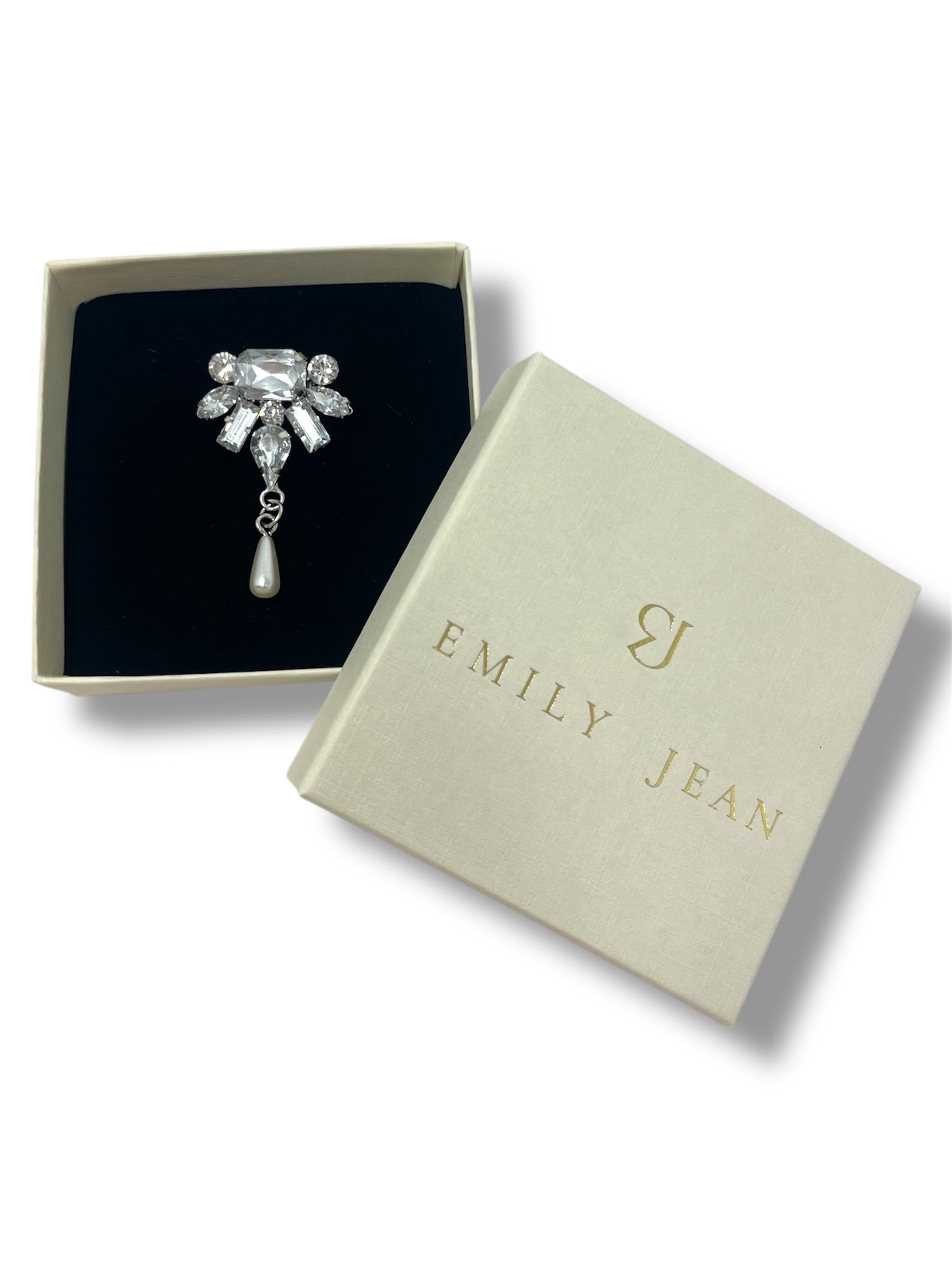 Crystal & Pearl Brooch