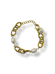 'Roz' Gold Pearl Bracelet