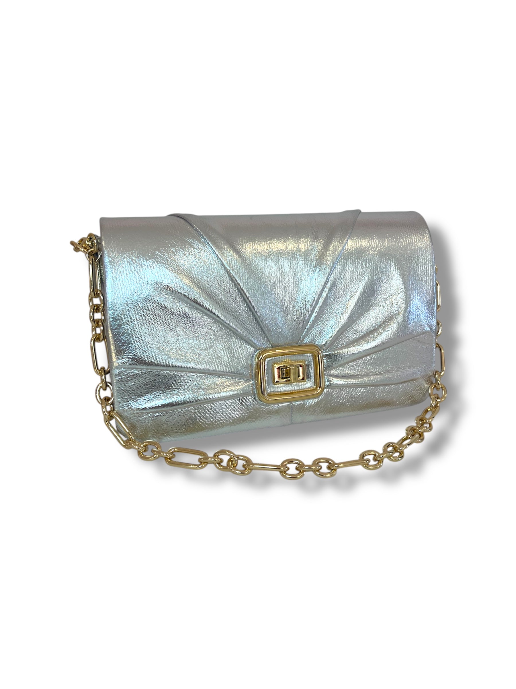 Metallic Silver Clutch