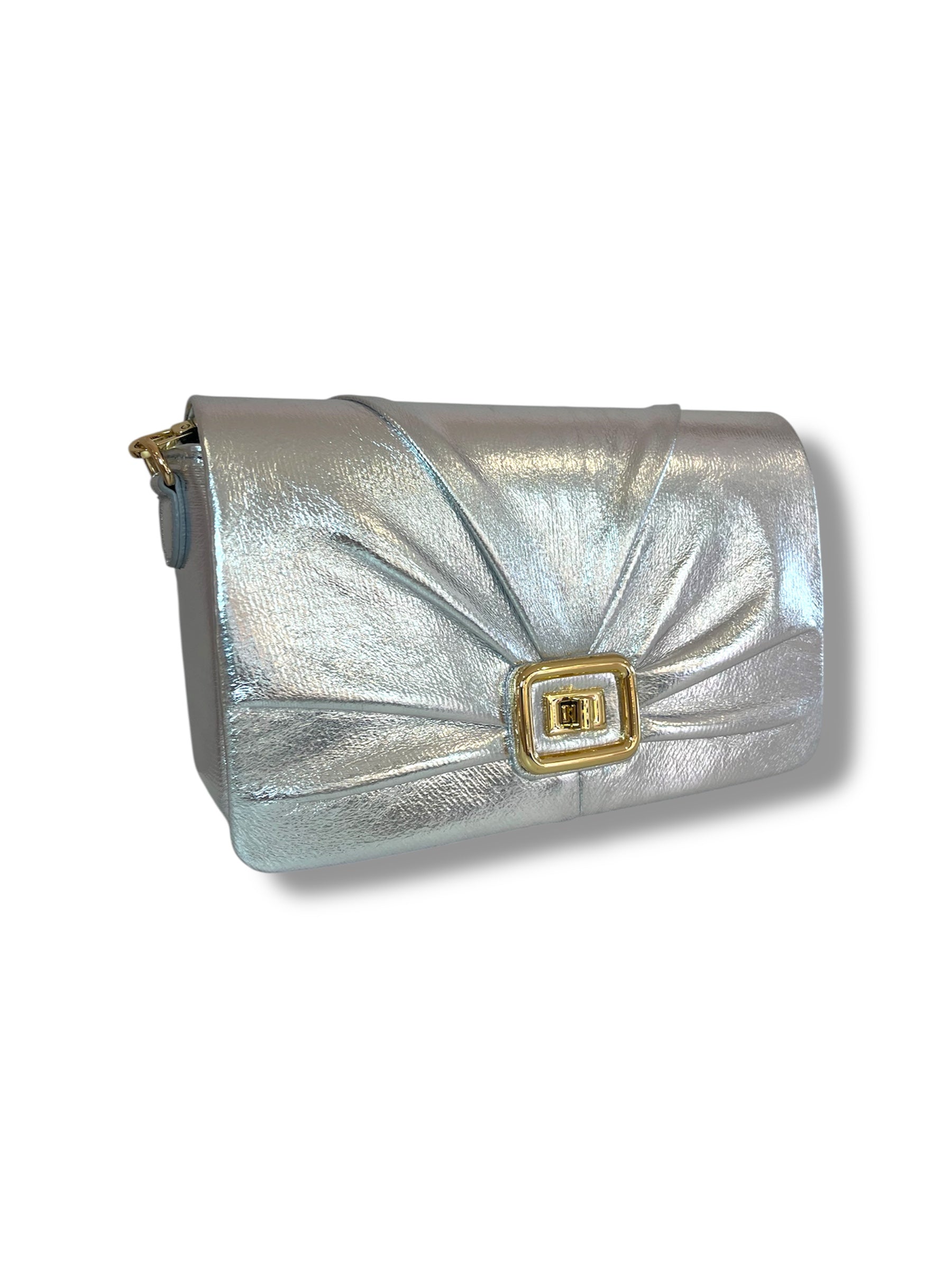 Metallic Silver Clutch