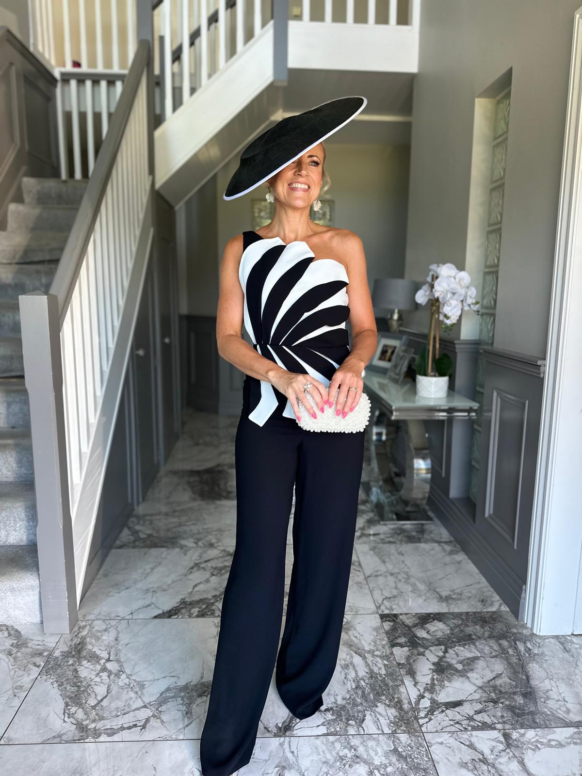 Black & White Wide Brim Hat