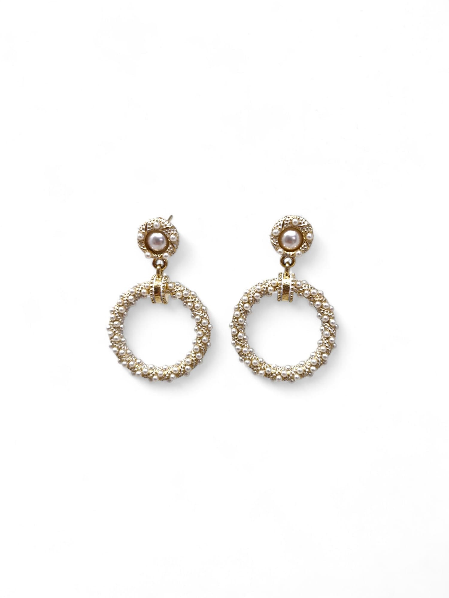 'Jane' Pearl Hoop Earrings