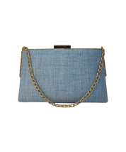 Powder Blue Raffia Clutch