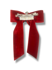 Red Velvet Crystal Bow