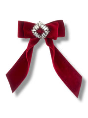 Red Velvet Crystal Bow