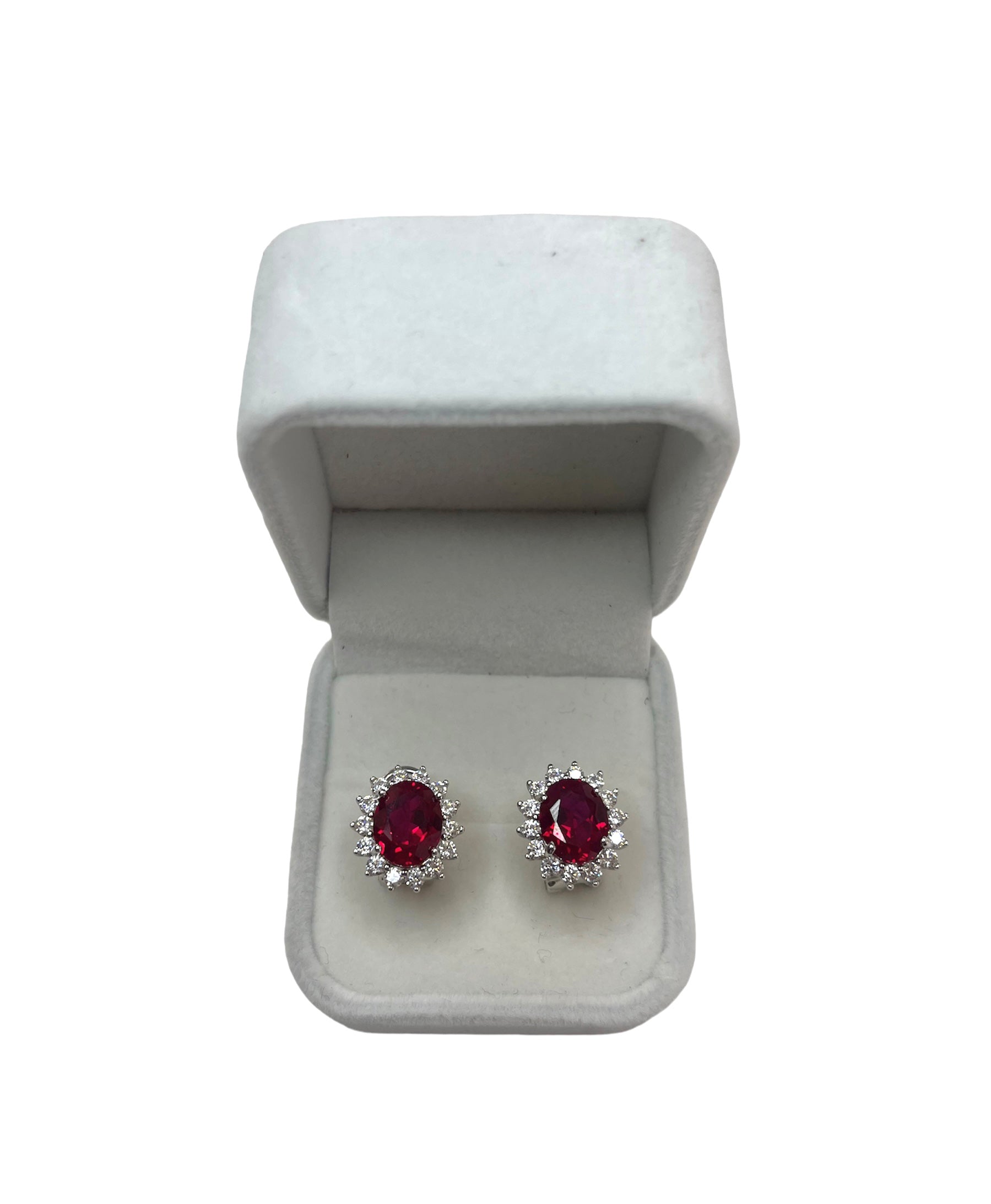 Ruby Red Gemstone Earrings