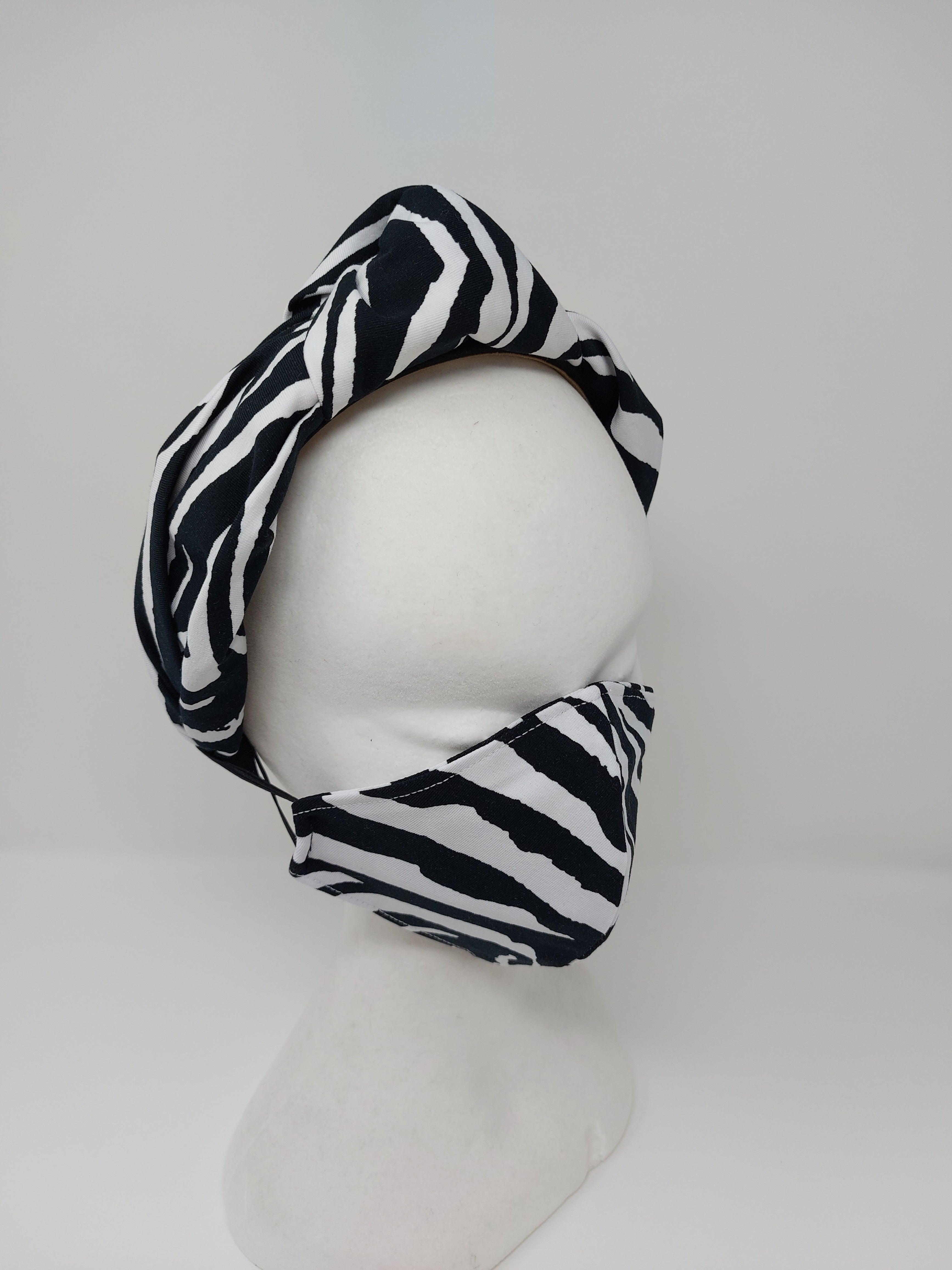 Zebra Print Headband Black & White