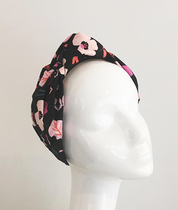 'Crocus Crush' Floral Print Headband Black
