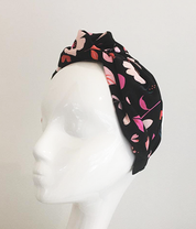 'Crocus Crush' Floral Print Headband Black