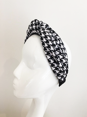 Houndstooth Print Headband Black & White