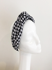 Houndstooth Print Headband Black & White