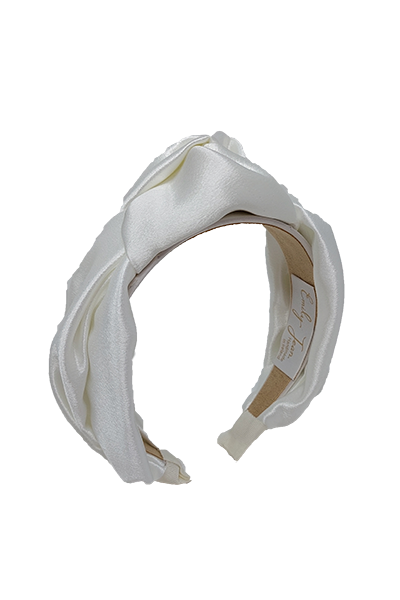 'Jen' Satin Headband Ivory