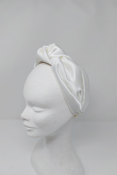 'Jen' Satin Headband Ivory