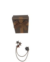 Gold Star Brooch with Chain Detail