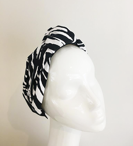 Zebra Print Headband Black & White