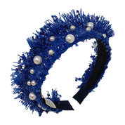 'Diva' Pearl Headband Cobalt Blue