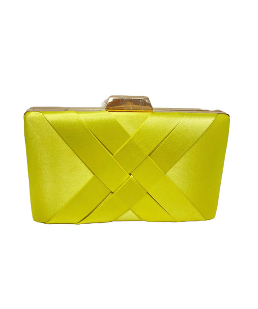 Emily Jean Atelier LIME GREEN PLEATED CLUTCH