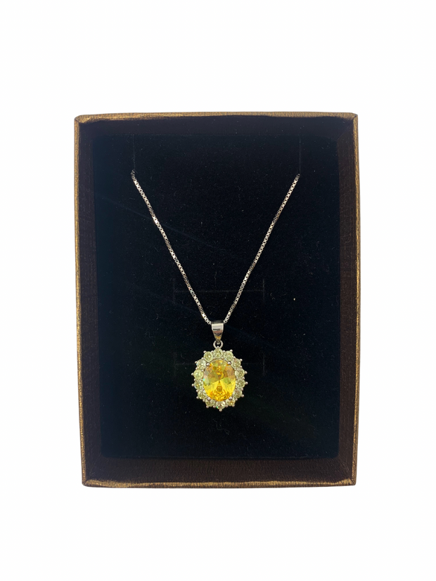 Canary yellow and lemon gemstone necklace