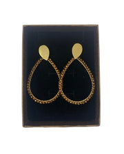 Bronzed Beaded Oval Earrings