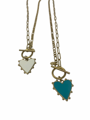 Turquoise Blue Heart Necklace