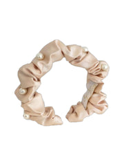 Satin Ruched Headband Peach