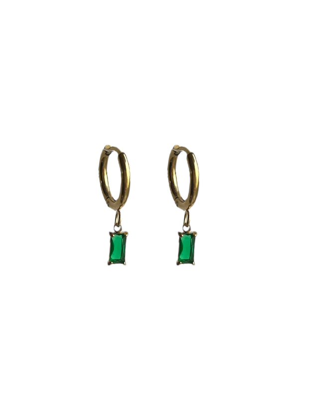 'Ali' Emerald Green Gemstone Earrings