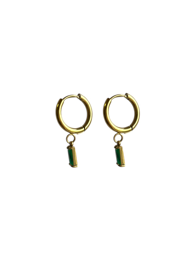 'Ali' Emerald Green Gemstone Earrings