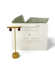 'Annie' Burgundy Teardrop Studs