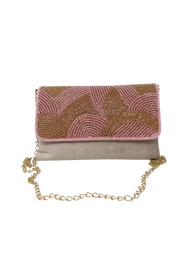 Pink & Gold Sequin Clutch