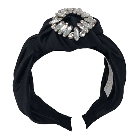 'Donna' Satin Headband Black