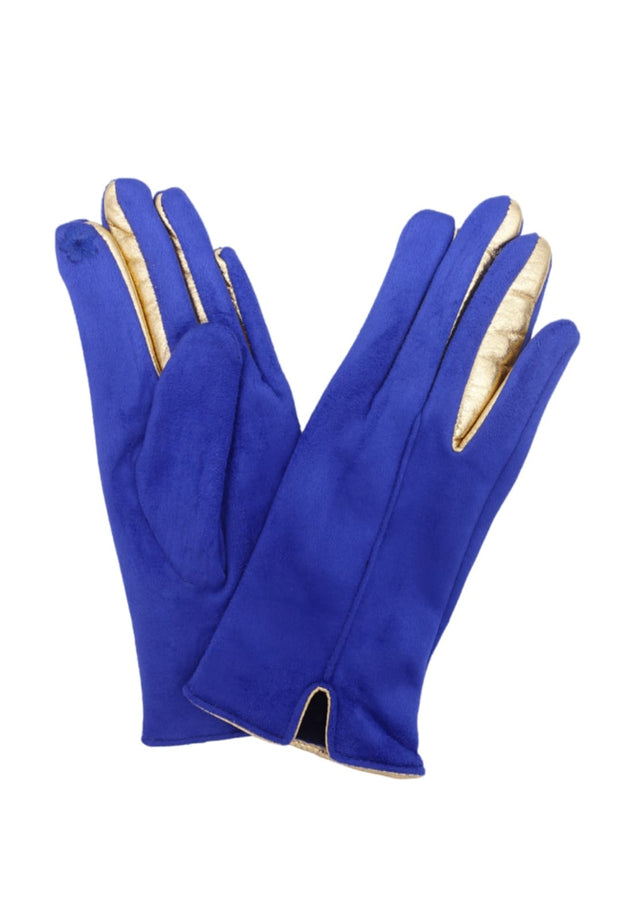 Cobalt Blue Gloves With Gold Trim